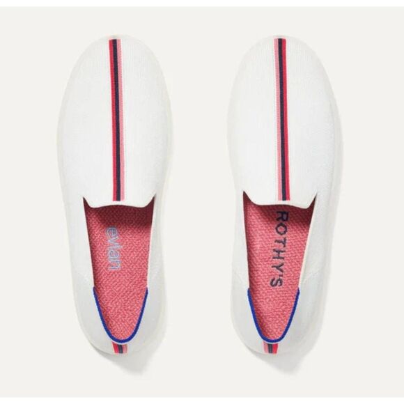 Rothy's Shoes - ROTHY'S X EVIAN Limited Edition White Slip-On Round-Toe Sneakers Size 9 NWOB